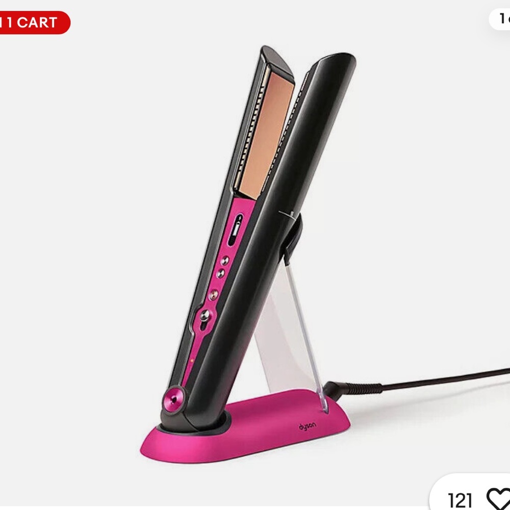 New ! Dyson hair straightener. Curl. Pink and black
